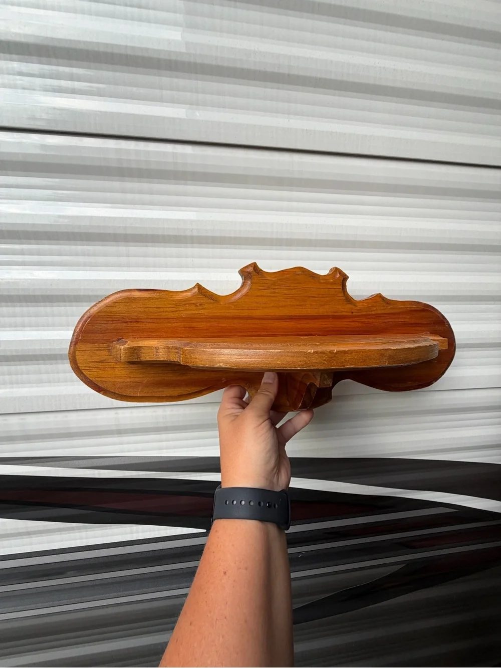Vintage Handmade Wooden Wall Display Shelf cottage core or mcm
